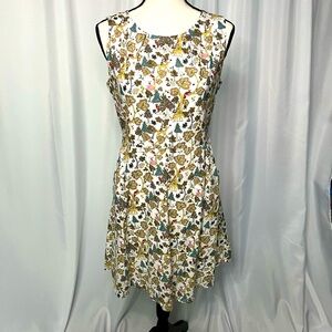 SM Wardrobe Deer & Woodland Creatures Fit and Flare Dress with Pockets - sz Med